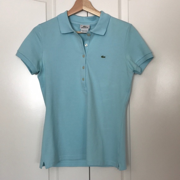 Womens Lacoste Polo Shirt Powder Blue 